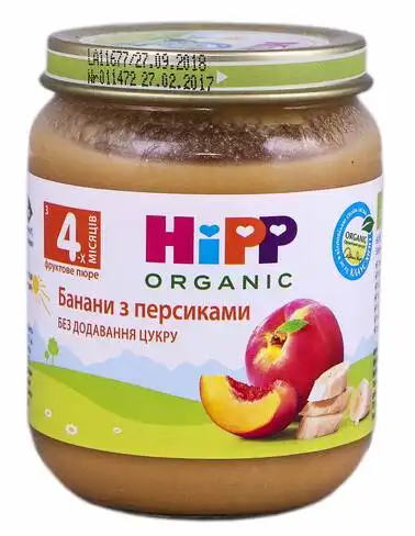 HiPP Пюре Банани з персиками з 4 місяців 125 г 1 банка