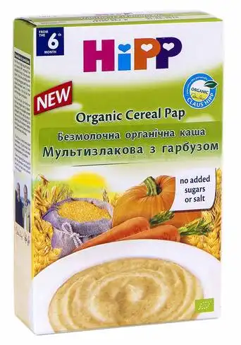 HiPP Каша безмолочна органічна Мультизлакова з гарбузом з 6 місяців 200 г 1 коробка