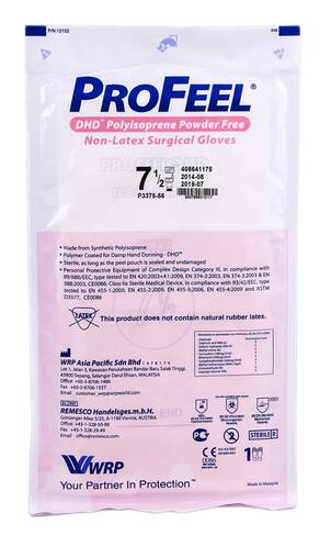 ProFeel DHD Polyisoprene Powder Free Рукавички cтерильнi хiрургiчнi розмір 7,5 1 пара