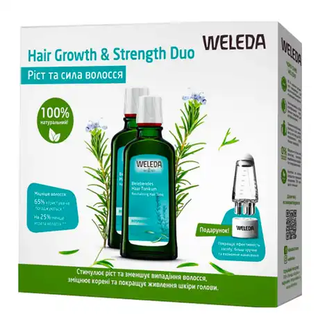 Weleda Тонік-стимулятор при втраті волосся з екстрактом розмарину 2 х100 мл + аплікатор 1 набір