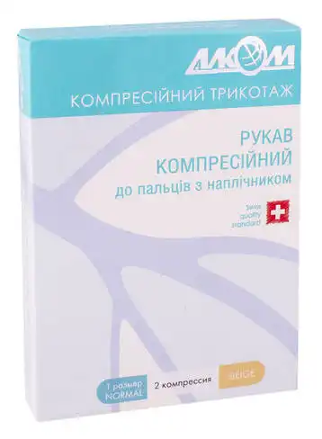 Алком 5302 Рукав до пальців з наплічником компресія 2 розмір 1 бежевий 1 шт