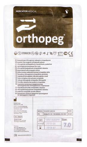 Orthopeg Рукавички латексні хірургічні ортопедичні неприпудрені стерильні розмір 7 1 пара