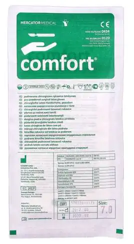 Comfort Рукавички латексні хірургічні припудрені стерильні розмір 7,0 1 пара