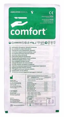 Comfort Рукавички латексні хірургічні припудрені стерильні розмір 8 1 пара