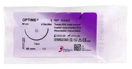 Peters surgical Optime 1 Шовний матеріал 90 см, ріжуча голка 40 мм 1/2 кола 18S40F 1 шт
