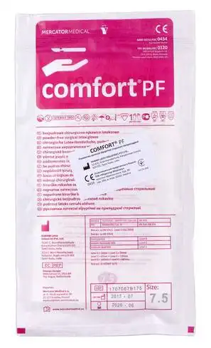 Comfort PF Рукавички латексні хірургічні неприпудрені стерильні розмір 7,5 1 пара