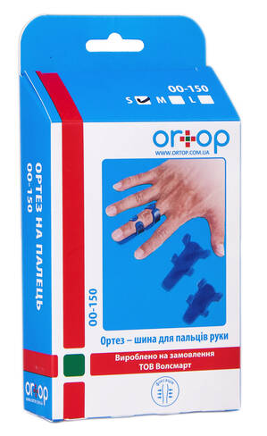 Ortop ОО-150 Ортез-шина для пальців руки розмір S (6 см) 1 шт loading=