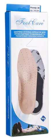 Foot Care УПС-001 Устілка-супінатор шкіряна для профілактики плоскостопості розмір 46 1 пара