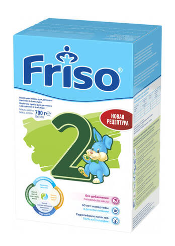 Friso 2 Фрісолак Суміш молочна з 6 до 12 місяців 700 г 1 коробка