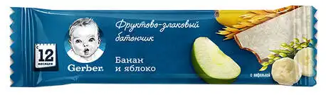 Gerber Батончик фруктово-злаковий Банан та яблуко з 12 місяців 25 г